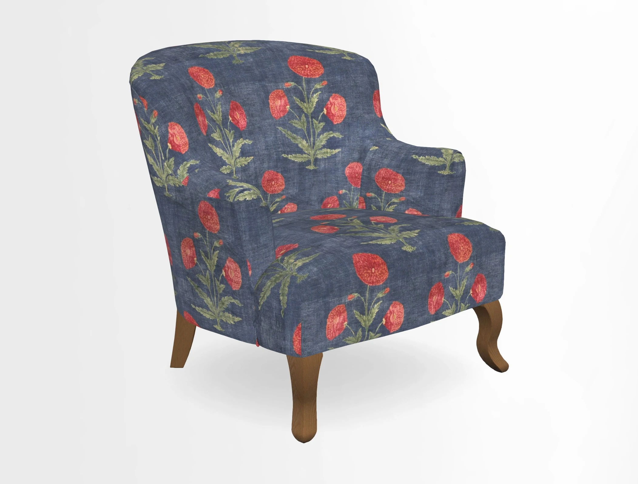Grassington Chair in Floral Linen Lily Pad Vermillion