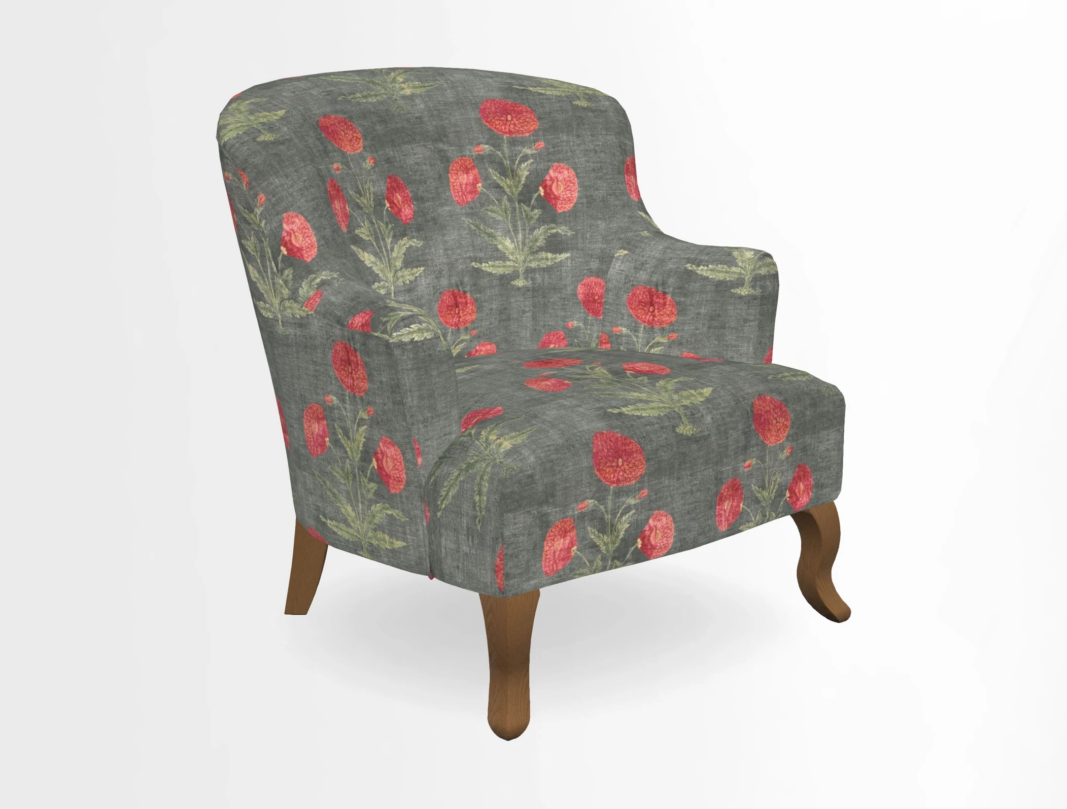 Grassington Chair in Floral Linen Lily Pad Vermillion