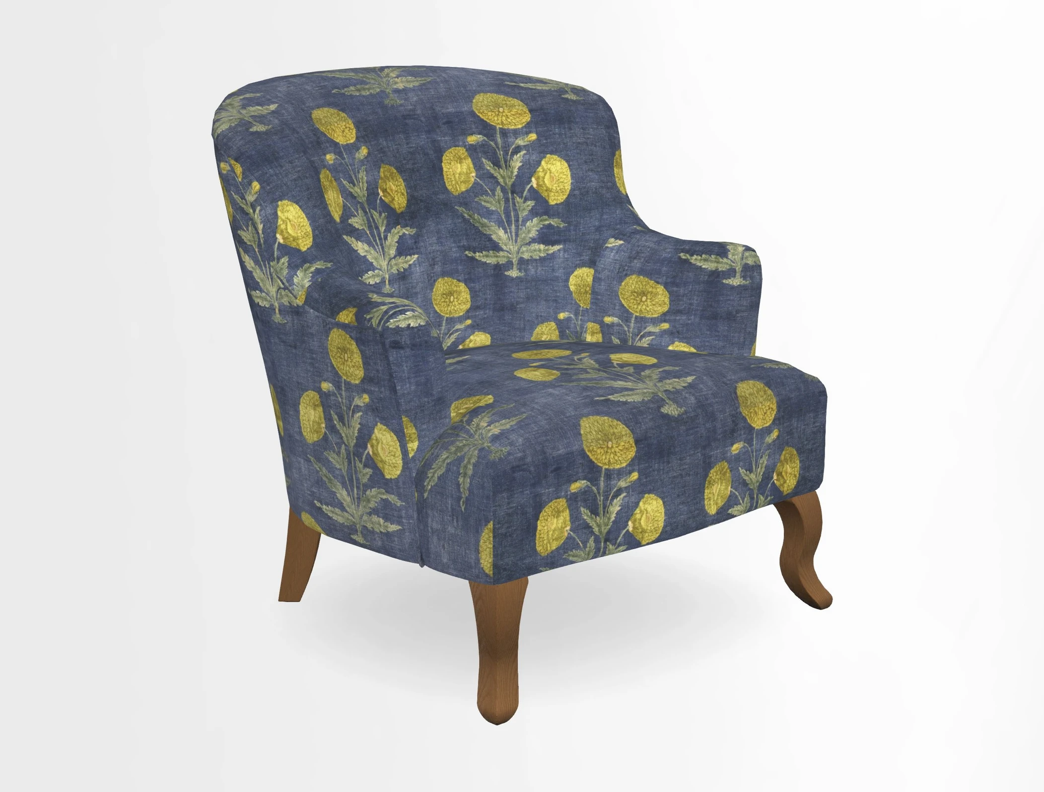 Grassington Chair in Floral Linen Lily Pad Vermillion