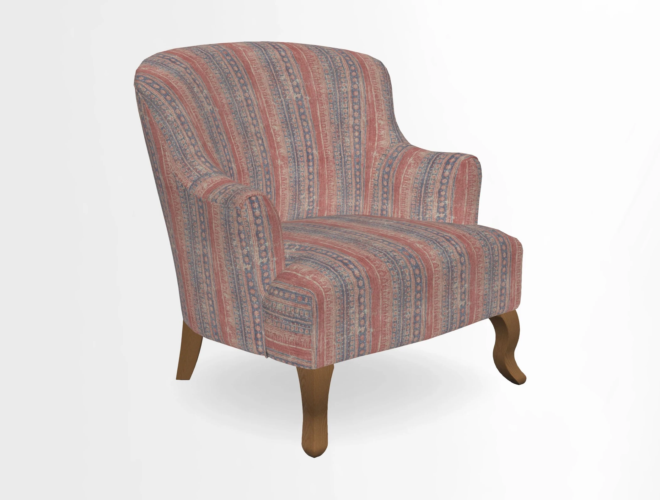 Grassington Chair in Floral Linen Lily Pad Vermillion