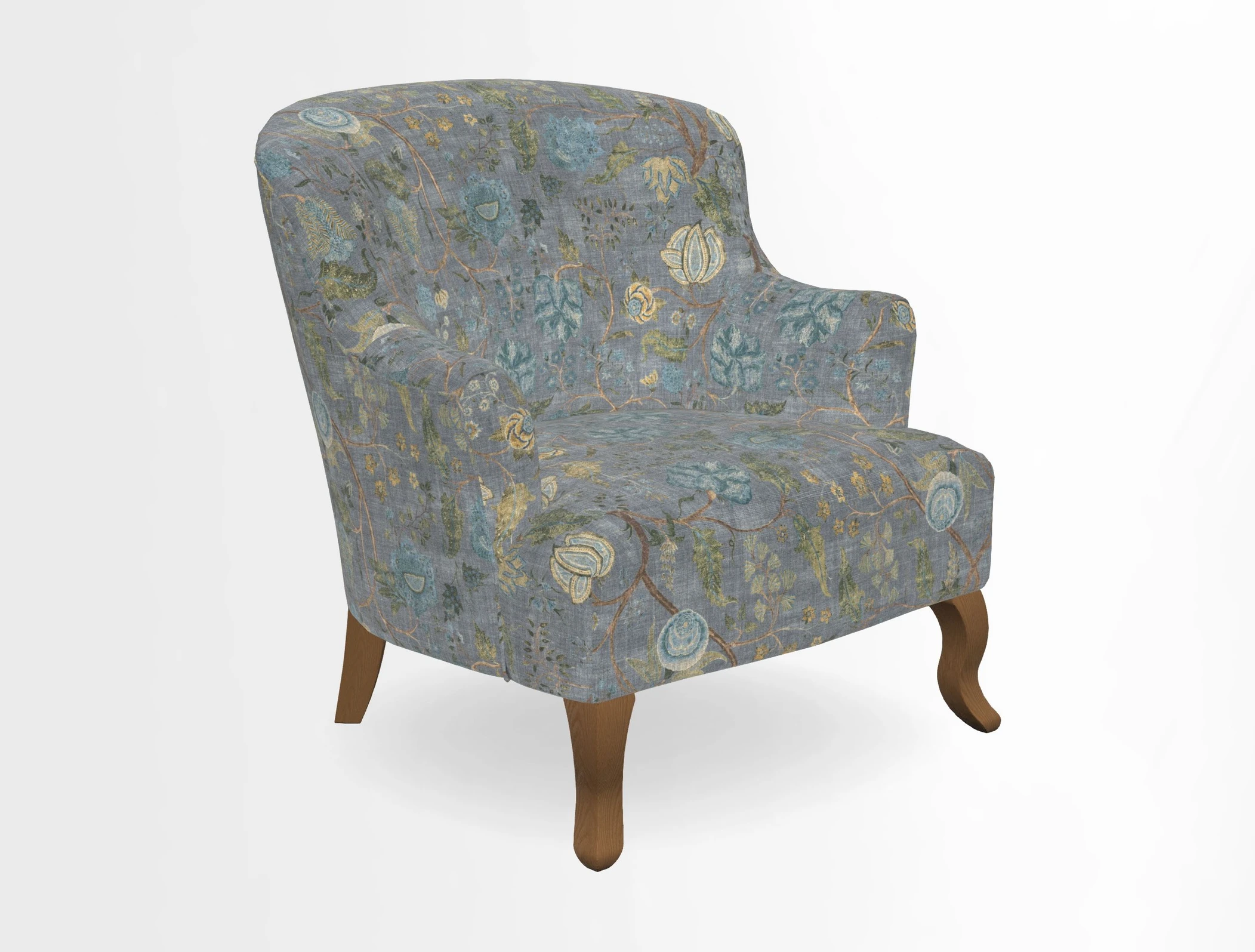 Grassington Chair in Floral Linen Lily Pad Vermillion