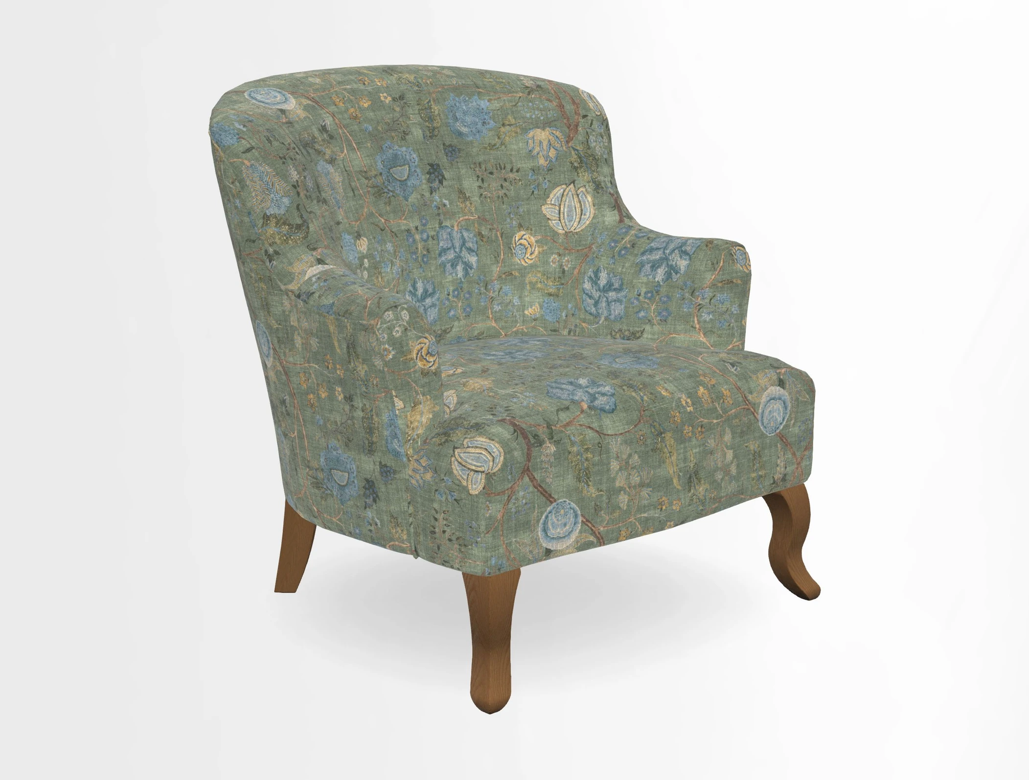 Grassington Chair in Floral Linen Lily Pad Vermillion