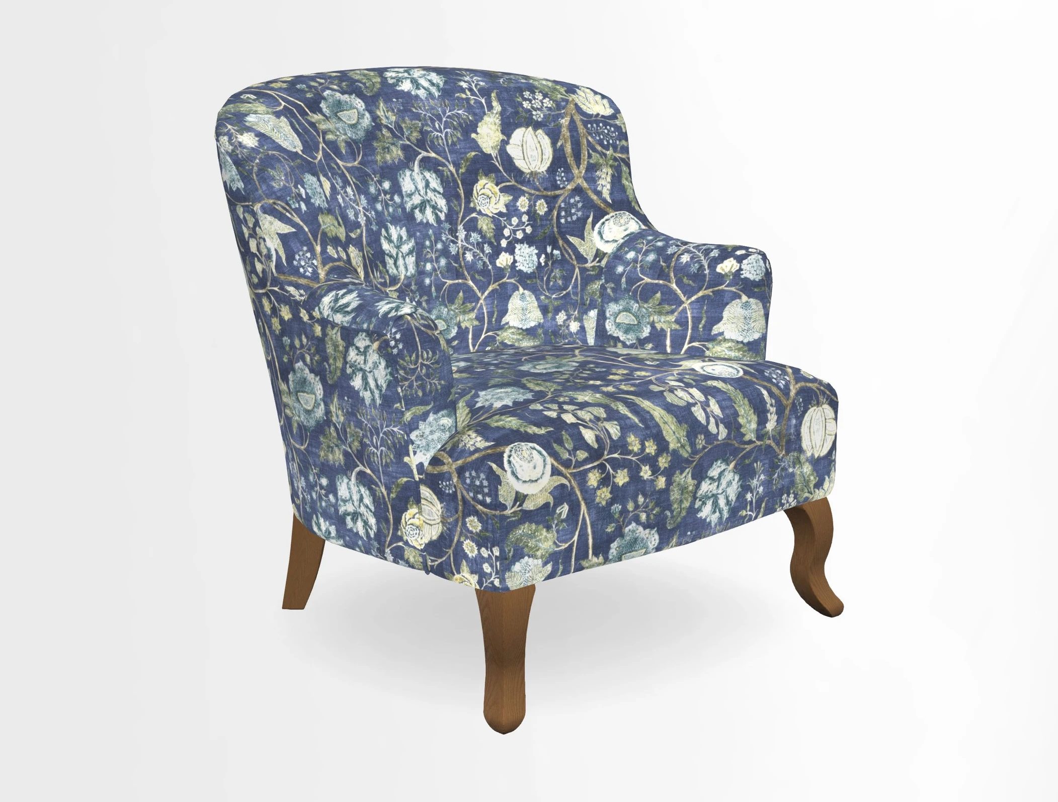Grassington Chair in Floral Linen Lily Pad Vermillion