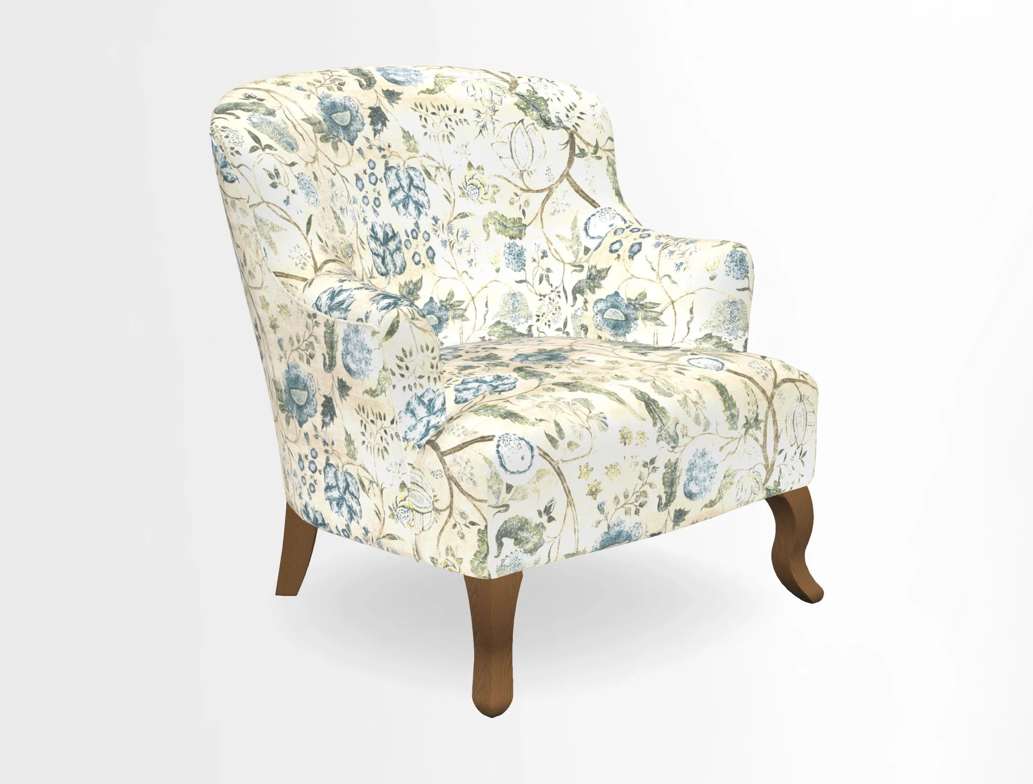 Grassington Chair in Floral Linen Lily Pad Vermillion