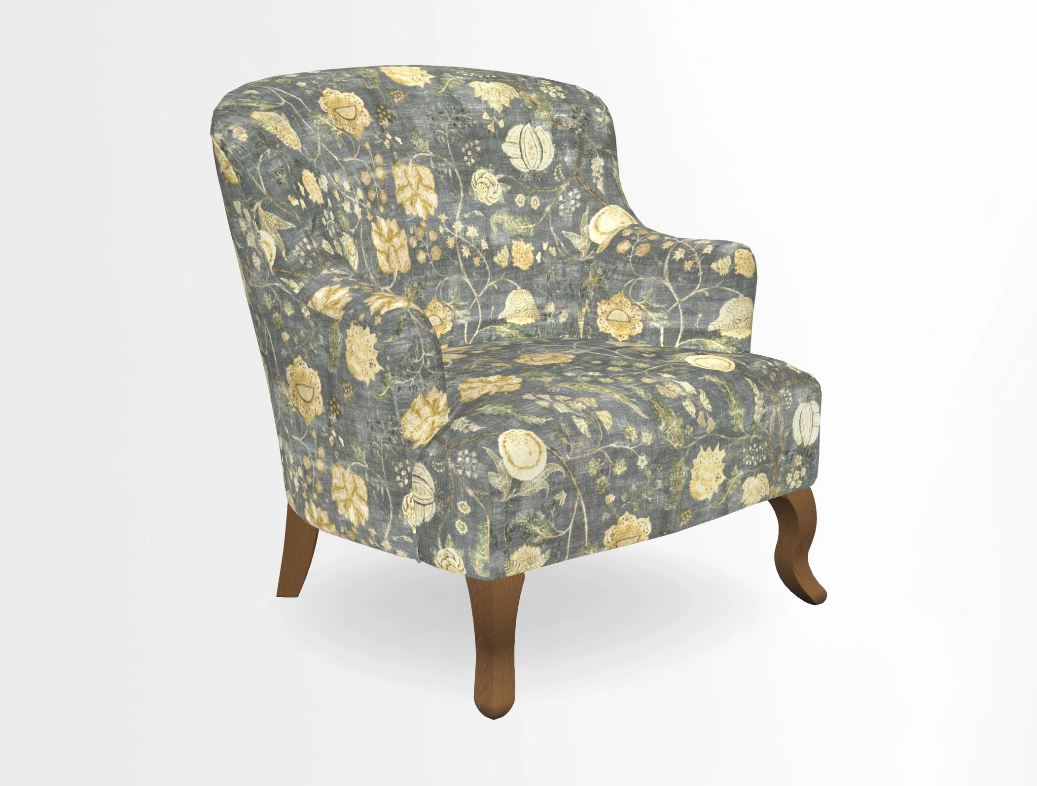 Grassington Chair in Floral Linen Lily Pad Vermillion