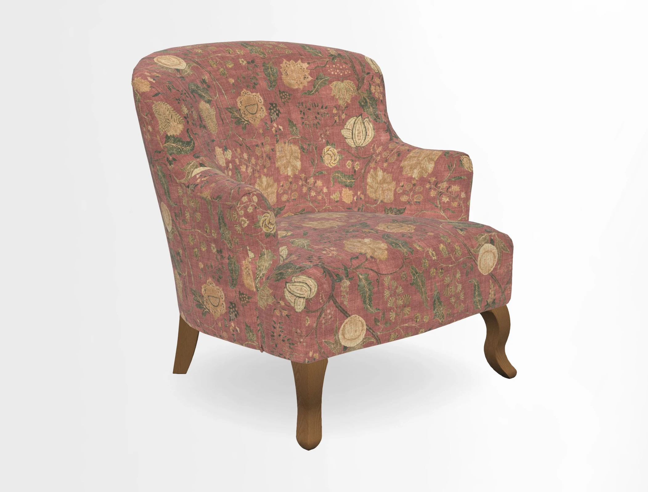 Grassington Chair in Floral Linen Lily Pad Vermillion