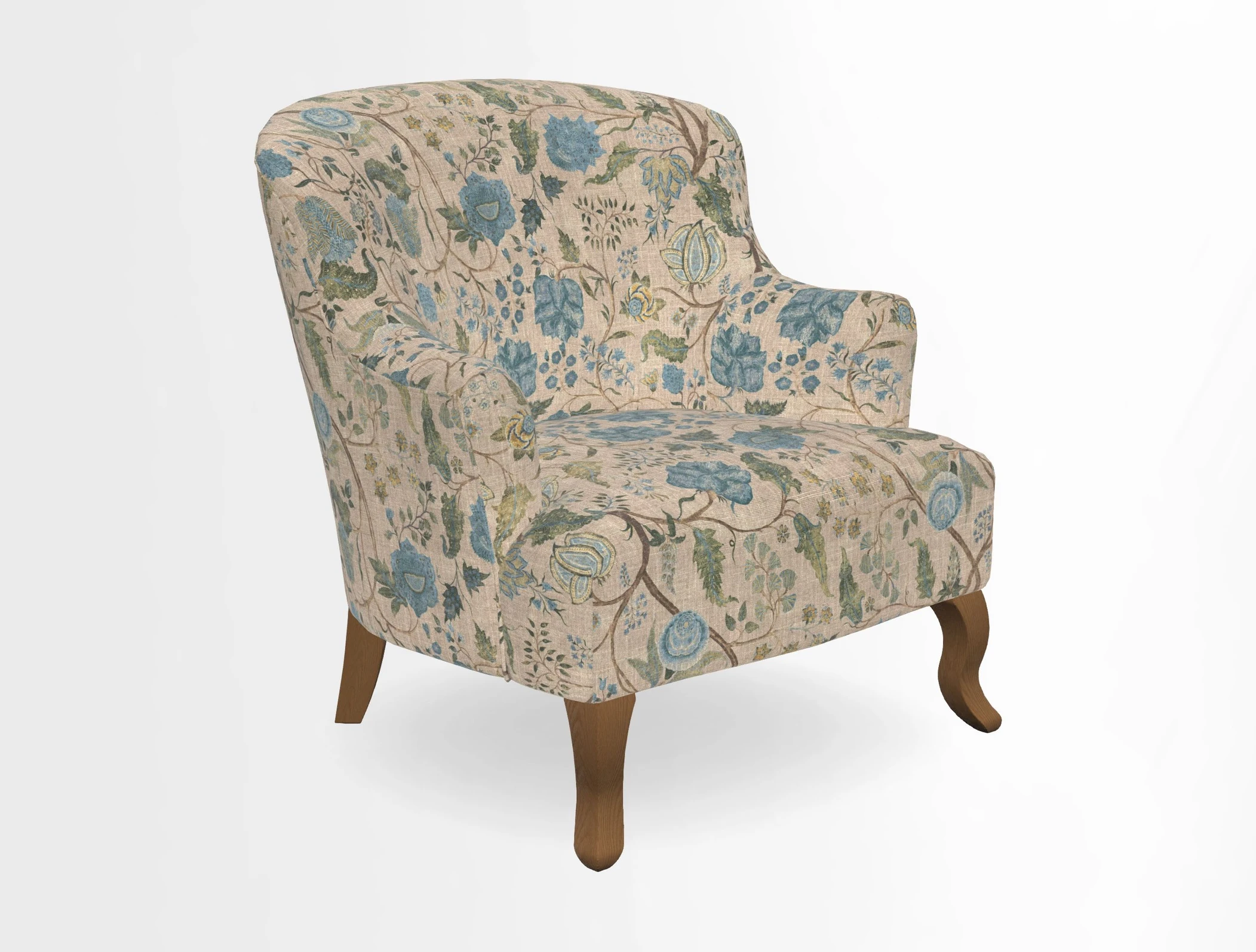 Grassington Chair in Floral Linen Lily Pad Vermillion