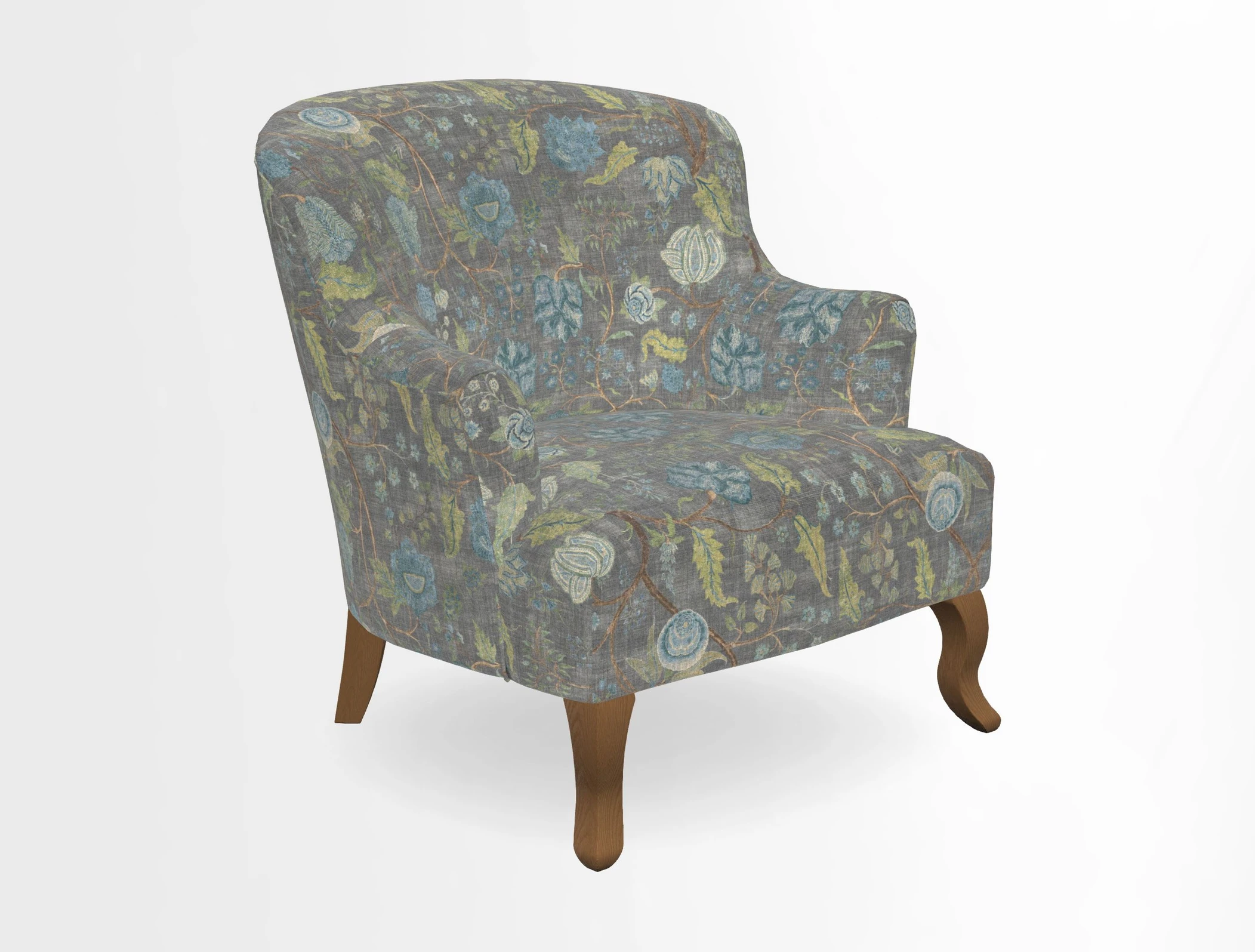 Grassington Chair in Floral Linen Lily Pad Vermillion