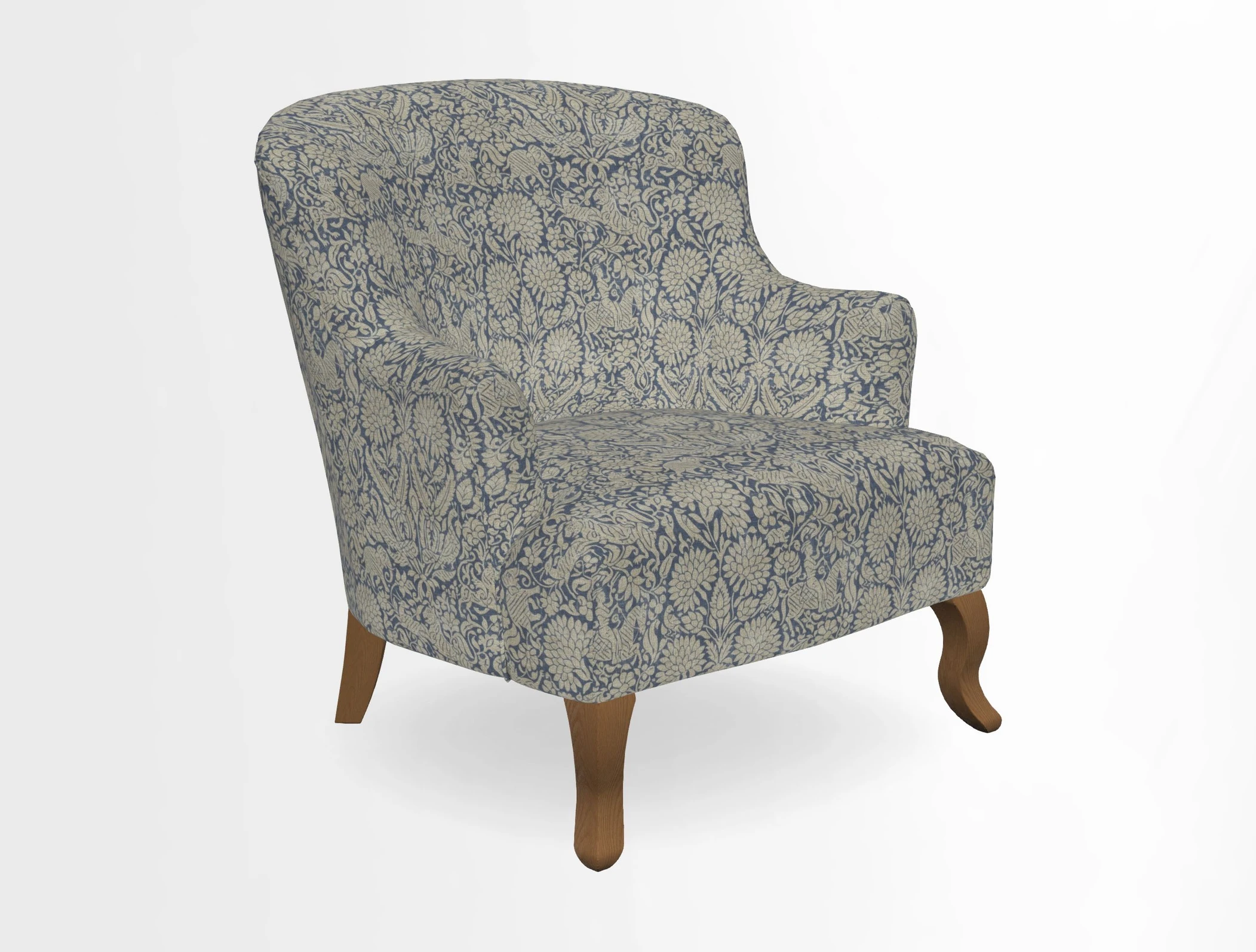 Grassington Chair in Floral Linen Lily Pad Vermillion