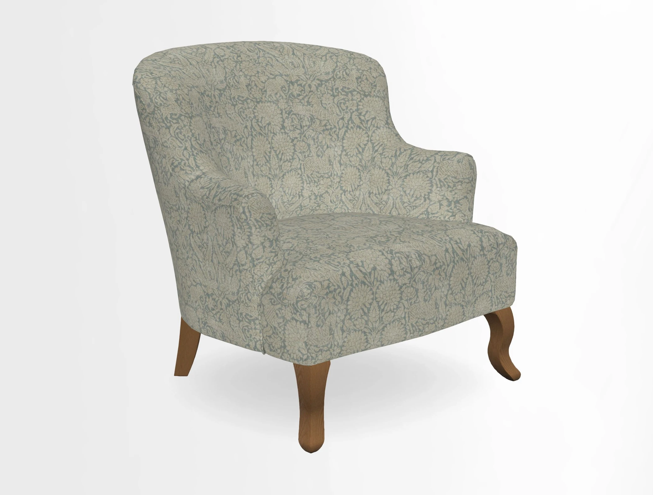 Grassington Chair in Floral Linen Lily Pad Vermillion