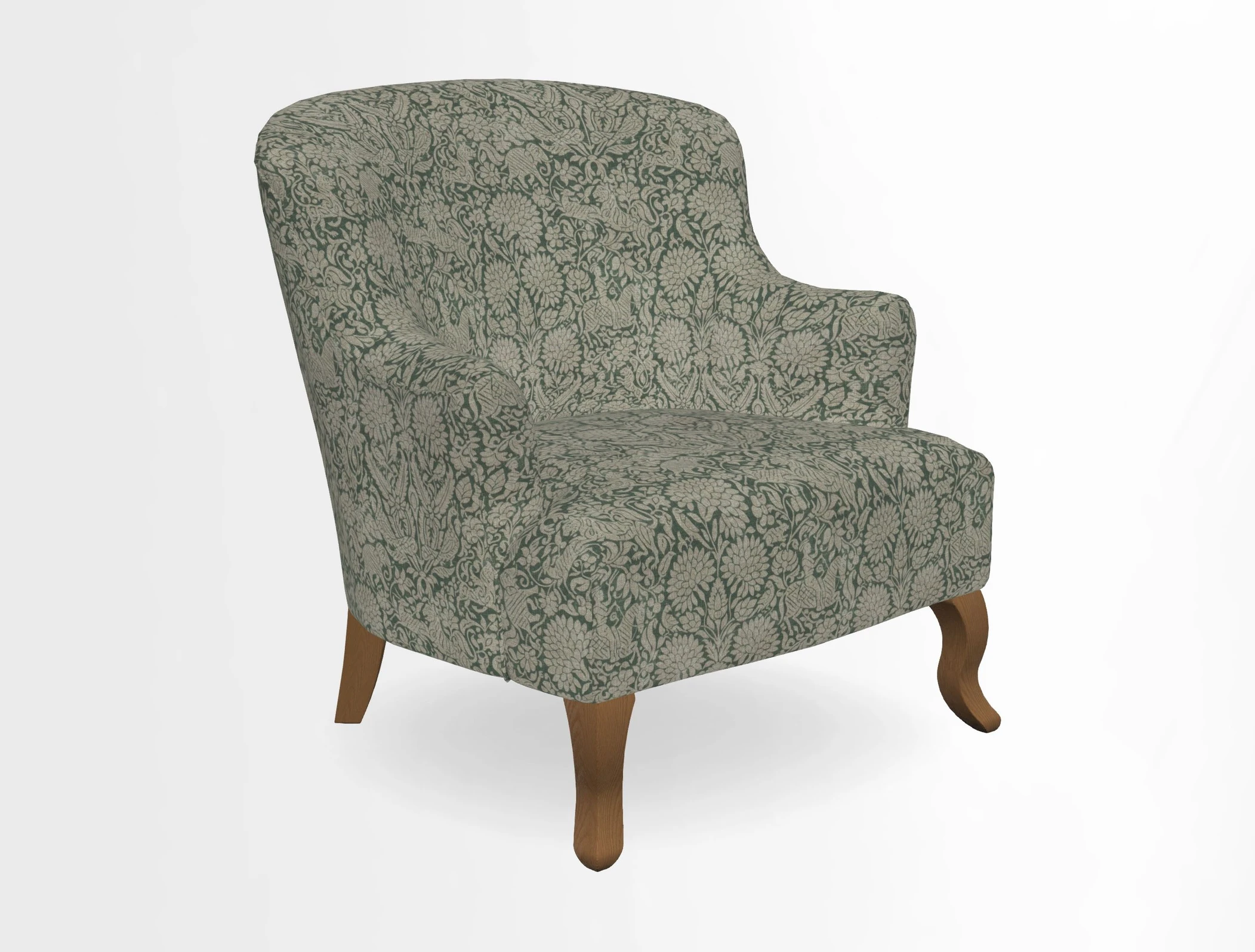 Grassington Chair in Floral Linen Lily Pad Vermillion