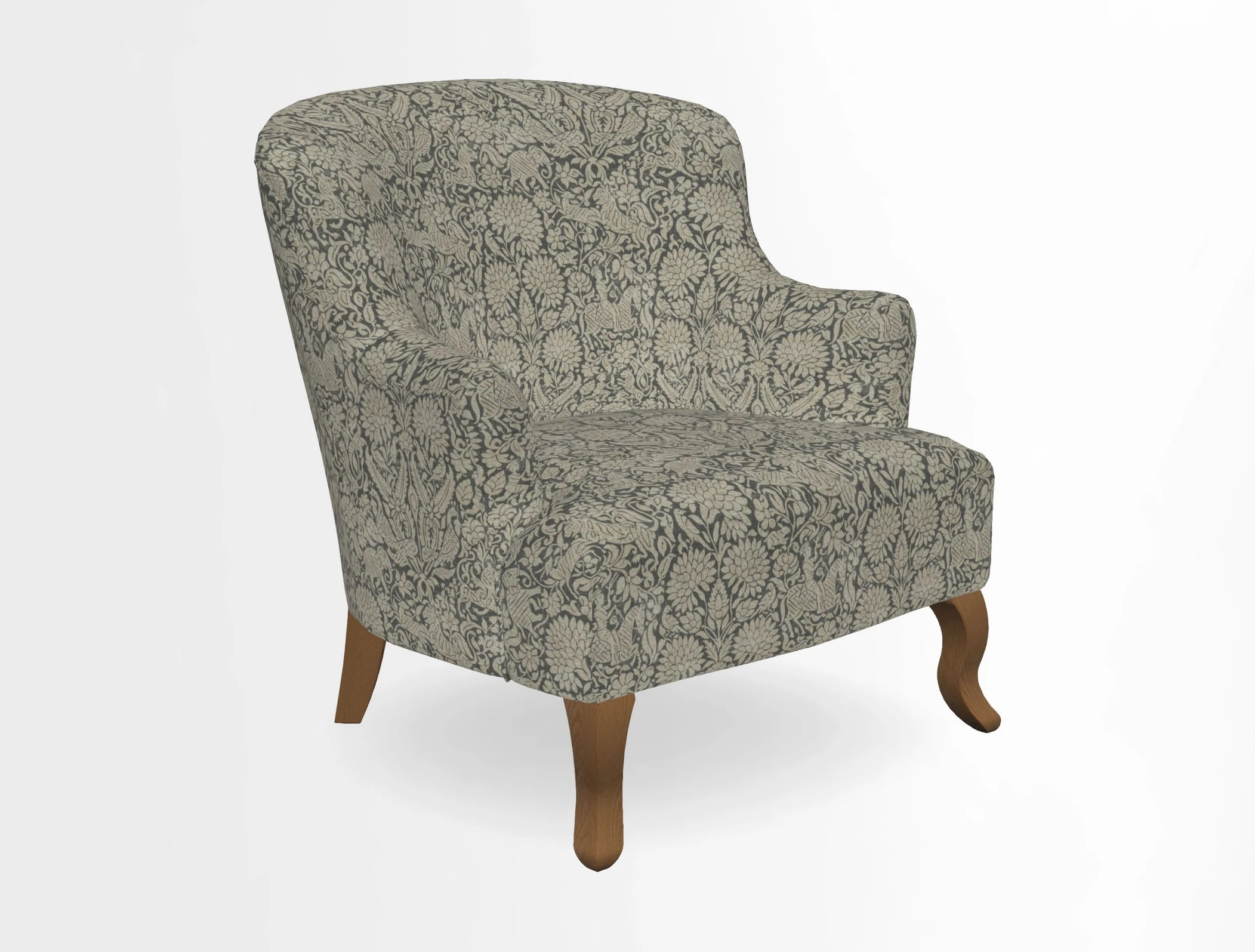 Grassington Chair in Floral Linen Lily Pad Vermillion