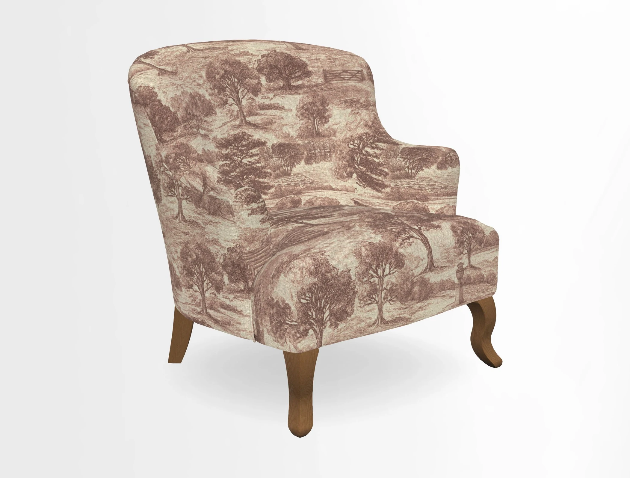 Grassington Chair in Floral Linen Lily Pad Vermillion