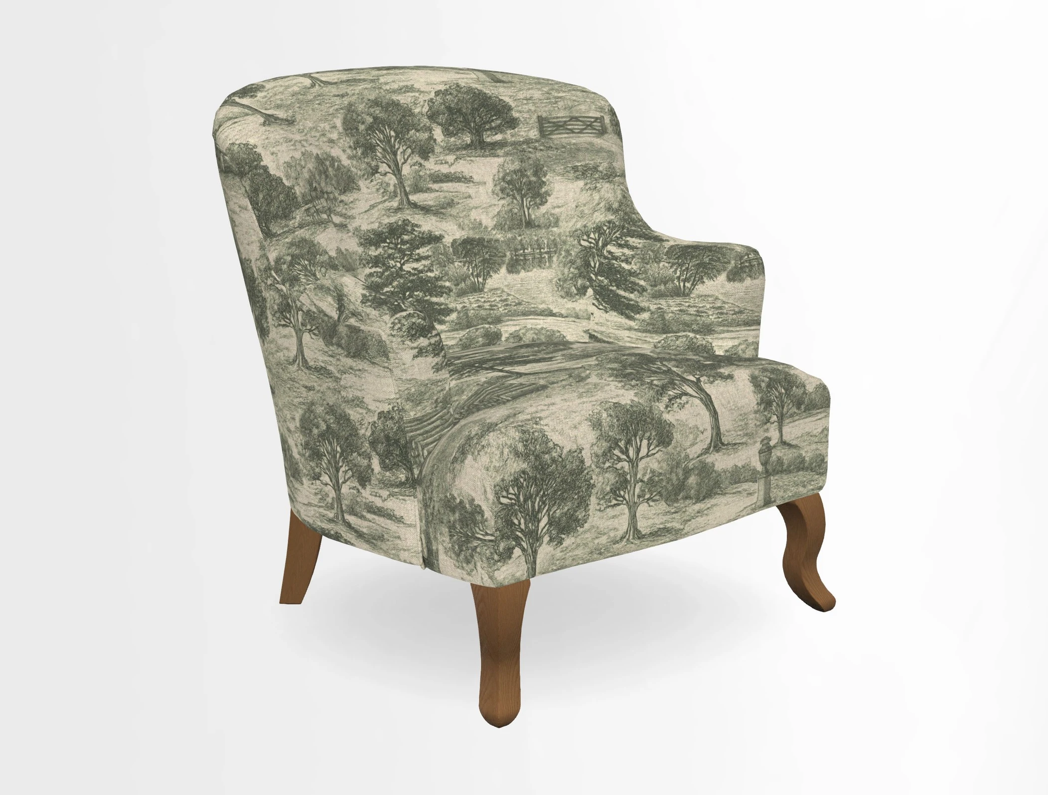 Grassington Chair in Floral Linen Lily Pad Vermillion