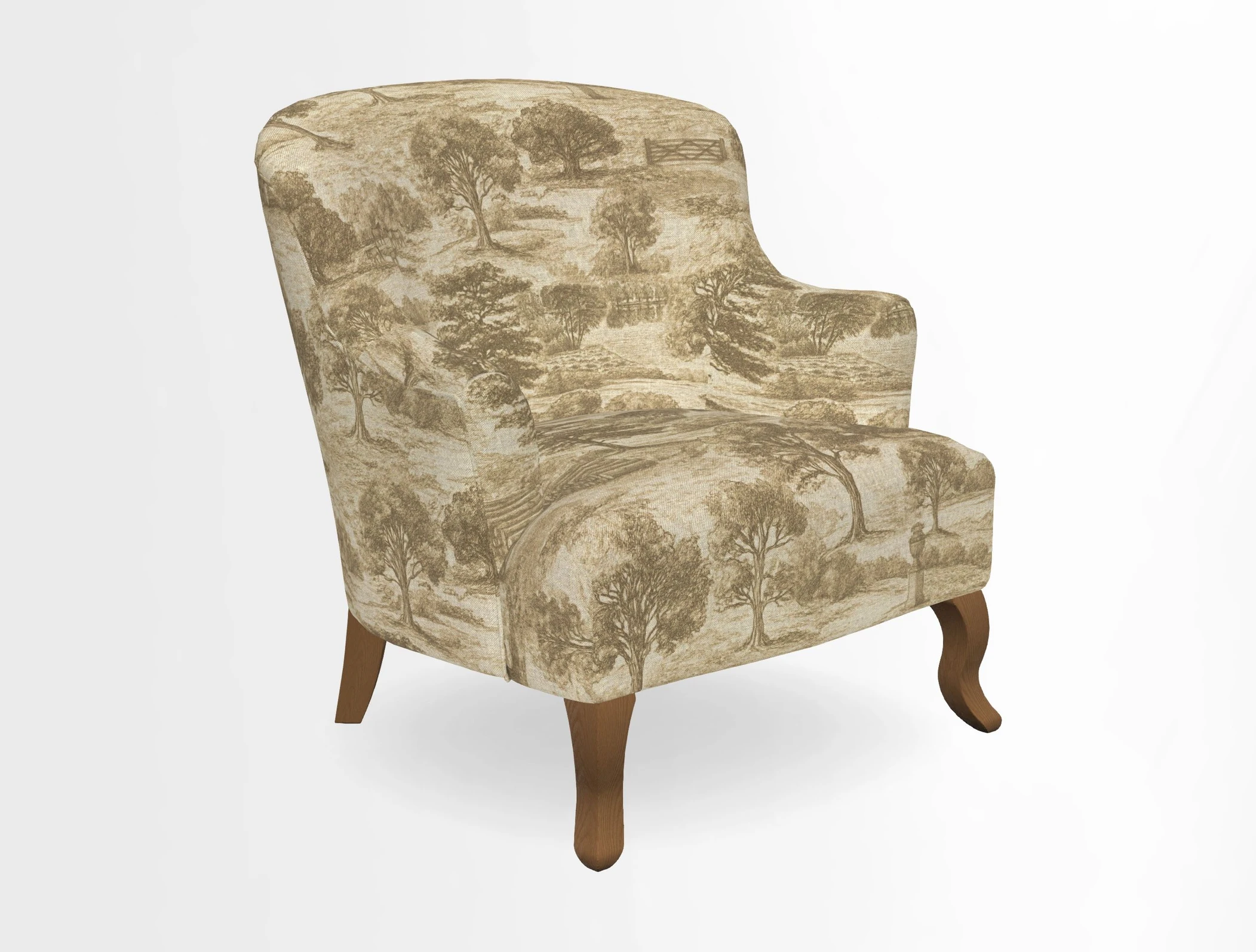 Grassington Chair in Floral Linen Lily Pad Vermillion