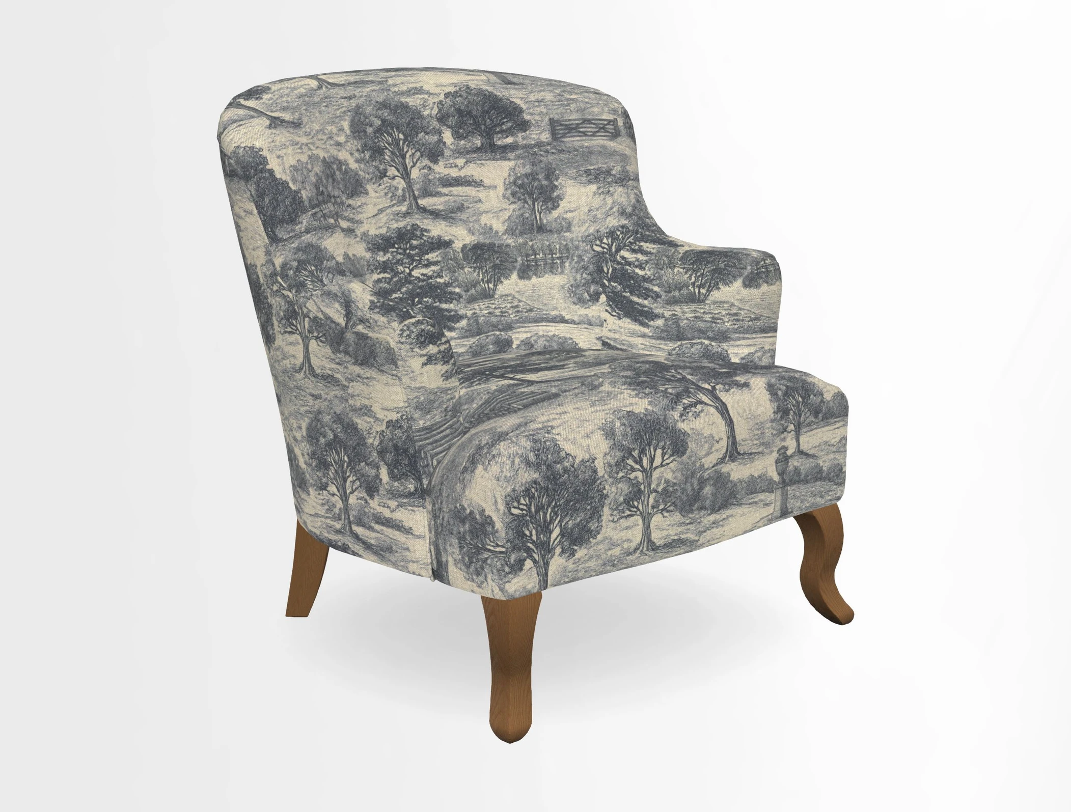 Grassington Chair in Floral Linen Lily Pad Vermillion