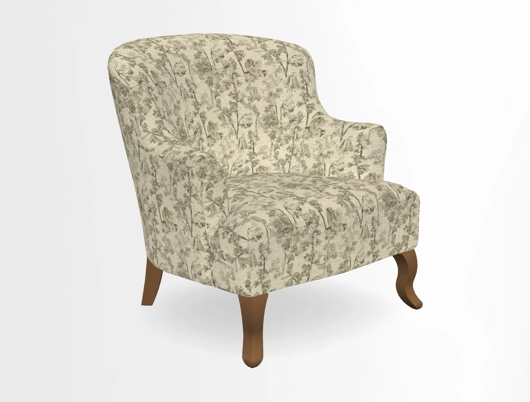 Grassington Chair in Floral Linen Lily Pad Vermillion