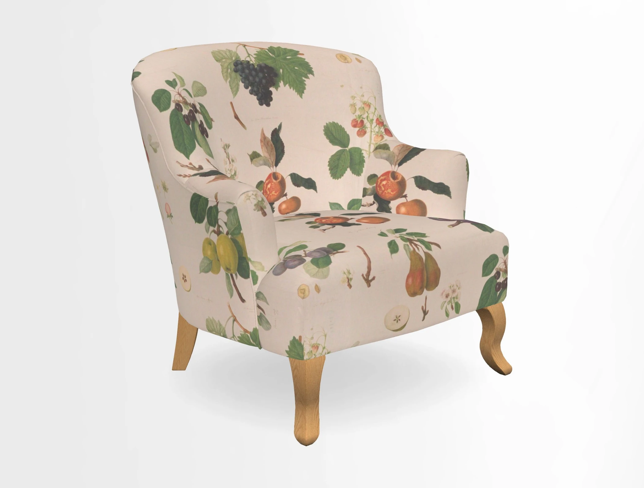 Grassington Chair in Floral Linen Lily Pad Vermillion
