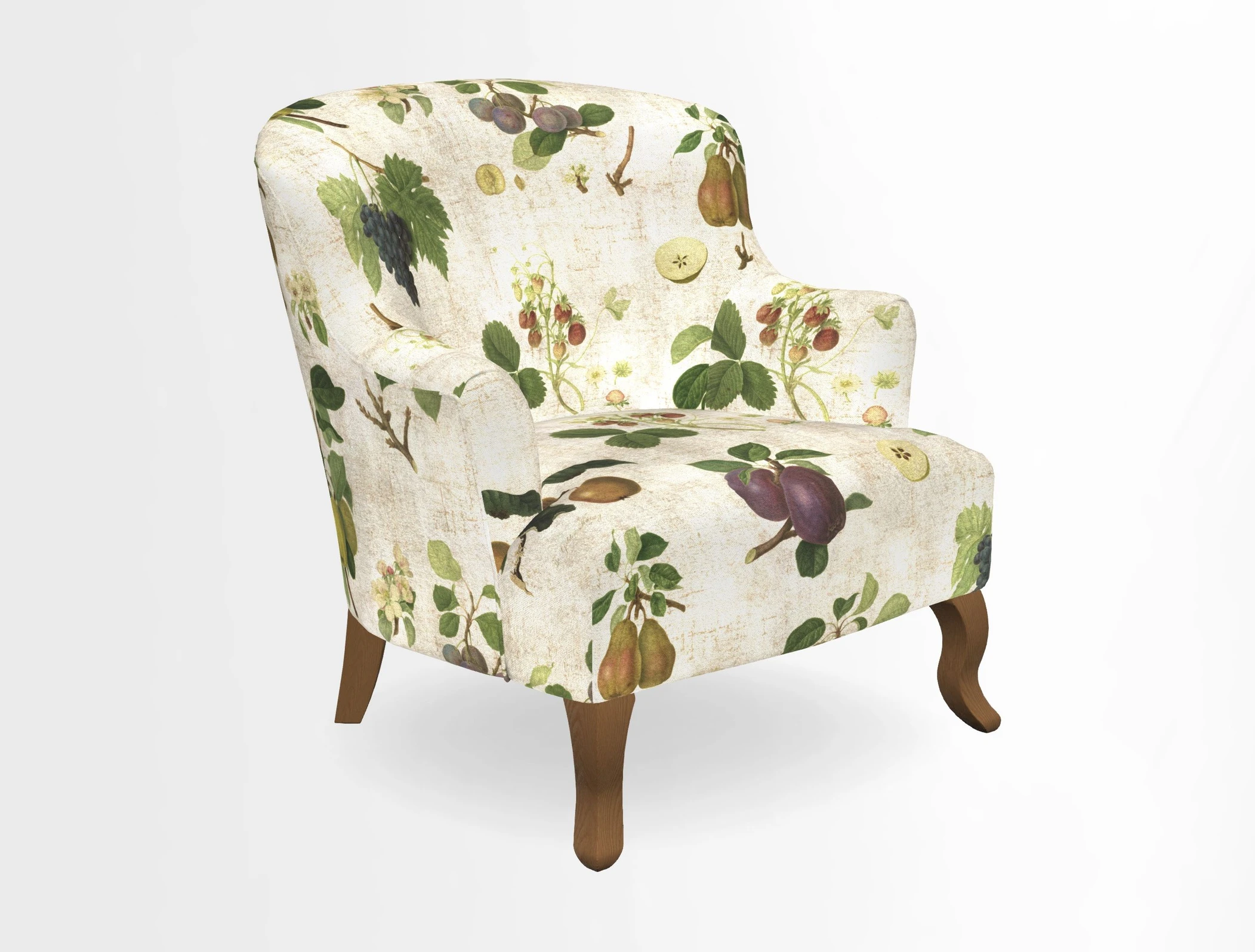 Grassington Chair in Floral Linen Lily Pad Vermillion