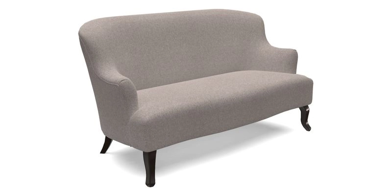 Grassington 3 Seater Sofa in RHS Botanicals on Velvet Ferns Toile Olive with scatter in Almost Plain Velvet Harvest