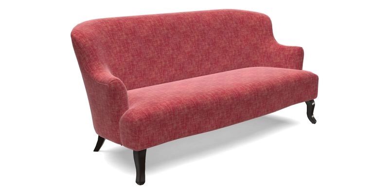 Grassington 3 Seater Sofa in RHS Botanicals on Velvet Ferns Toile Olive with scatter in Almost Plain Velvet Harvest