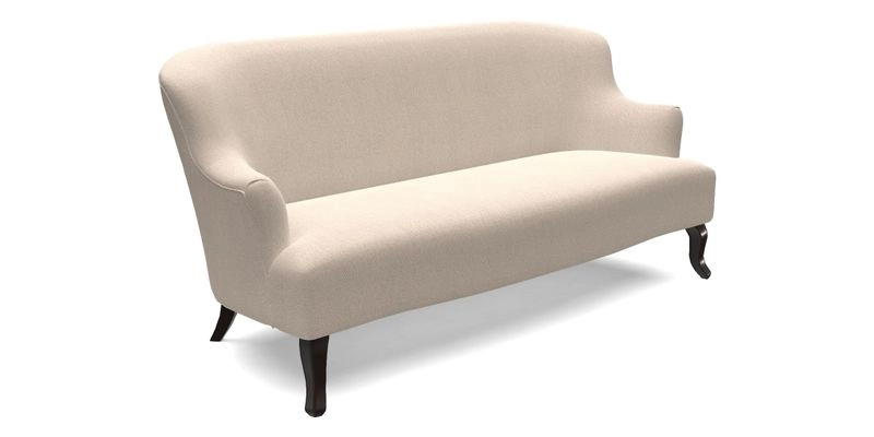 Grassington 3 Seater Sofa in RHS Botanicals on Velvet Ferns Toile Olive with scatter in Almost Plain Velvet Harvest