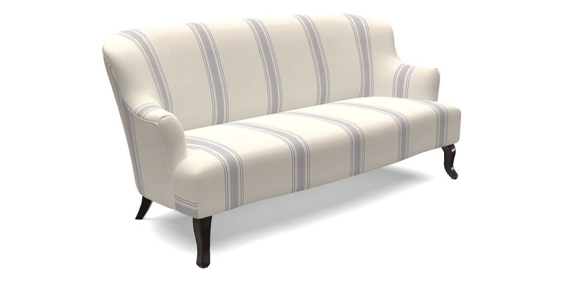 Grassington 3 Seater Sofa in RHS Botanicals on Velvet Ferns Toile Olive with scatter in Almost Plain Velvet Harvest