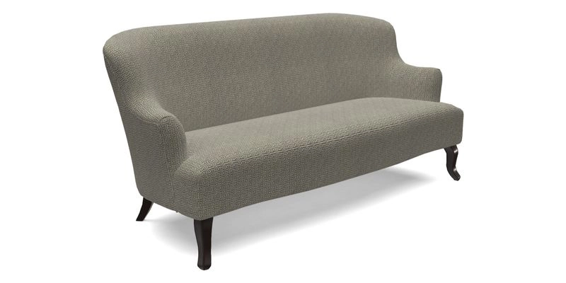 Grassington 3 Seater Sofa in RHS Botanicals on Velvet Ferns Toile Olive with scatter in Almost Plain Velvet Harvest