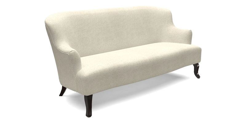 Grassington 3 Seater Sofa in RHS Botanicals on Velvet Ferns Toile Olive with scatter in Almost Plain Velvet Harvest