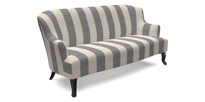 Grassington 3 Seater Sofa in RHS Botanicals on Velvet Ferns Toile Olive with scatter in Almost Plain Velvet Harvest