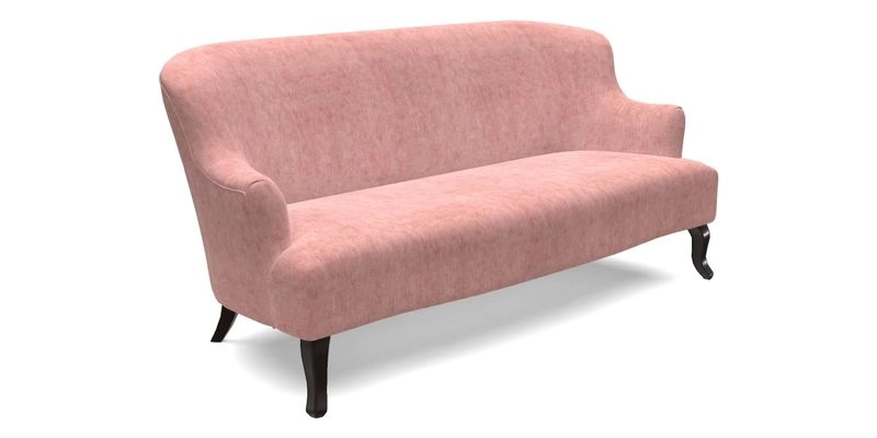 Grassington 3 Seater Sofa in RHS Botanicals on Velvet Ferns Toile Olive with scatter in Almost Plain Velvet Harvest