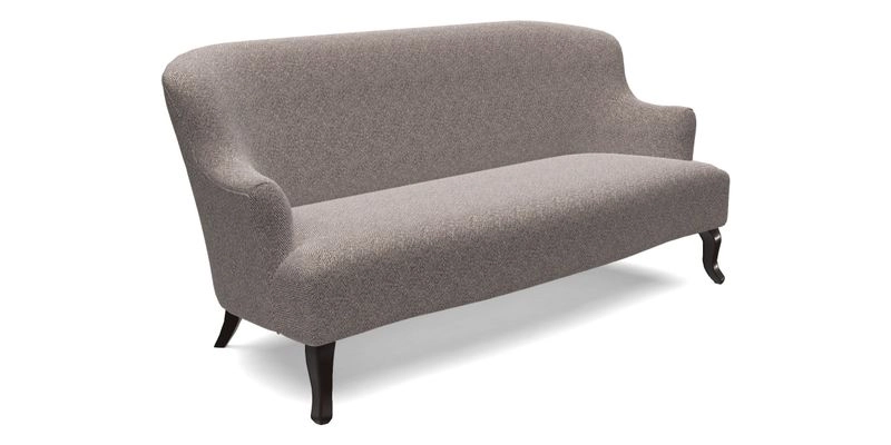 Grassington 3 Seater Sofa in RHS Botanicals on Velvet Ferns Toile Olive with scatter in Almost Plain Velvet Harvest