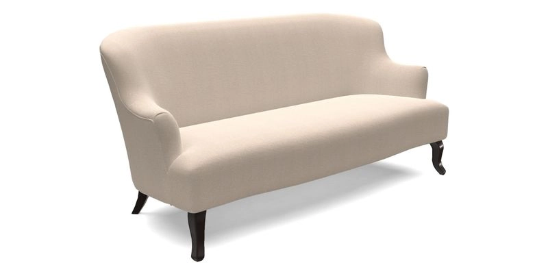 Grassington 3 Seater Sofa in RHS Botanicals on Velvet Ferns Toile Olive with scatter in Almost Plain Velvet Harvest