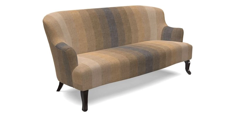 Grassington 3 Seater Sofa in RHS Botanicals on Velvet Ferns Toile Olive with scatter in Almost Plain Velvet Harvest