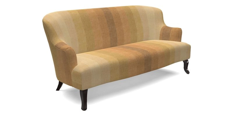 Grassington 3 Seater Sofa in RHS Botanicals on Velvet Ferns Toile Olive with scatter in Almost Plain Velvet Harvest