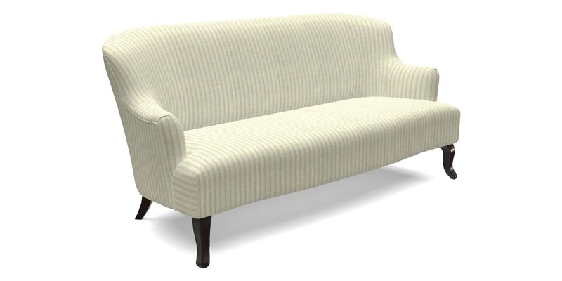 Grassington 3 Seater Sofa in RHS Botanicals on Velvet Ferns Toile Olive with scatter in Almost Plain Velvet Harvest