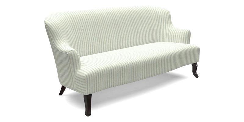 Grassington 3 Seater Sofa in RHS Botanicals on Velvet Ferns Toile Olive with scatter in Almost Plain Velvet Harvest