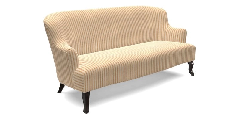 Grassington 3 Seater Sofa in RHS Botanicals on Velvet Ferns Toile Olive with scatter in Almost Plain Velvet Harvest