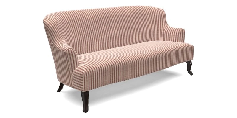 Grassington 3 Seater Sofa in RHS Botanicals on Velvet Ferns Toile Olive with scatter in Almost Plain Velvet Harvest