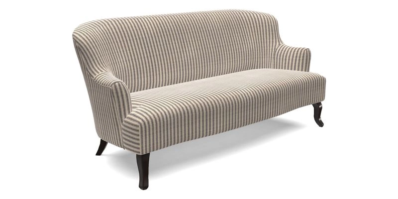 Grassington 3 Seater Sofa in RHS Botanicals on Velvet Ferns Toile Olive with scatter in Almost Plain Velvet Harvest