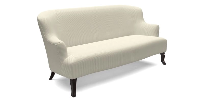 Grassington 3 Seater Sofa in RHS Botanicals on Velvet Ferns Toile Olive with scatter in Almost Plain Velvet Harvest