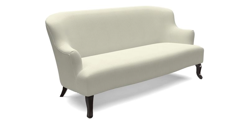 Grassington 3 Seater Sofa in RHS Botanicals on Velvet Ferns Toile Olive with scatter in Almost Plain Velvet Harvest