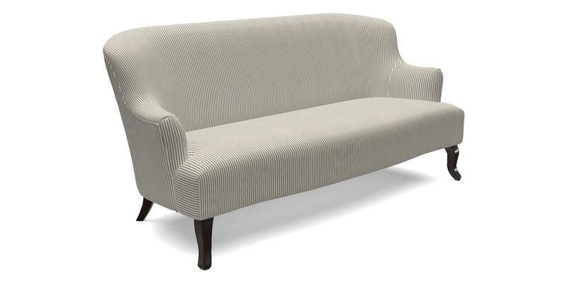 Grassington 3 Seater Sofa in RHS Botanicals on Velvet Ferns Toile Olive with scatter in Almost Plain Velvet Harvest