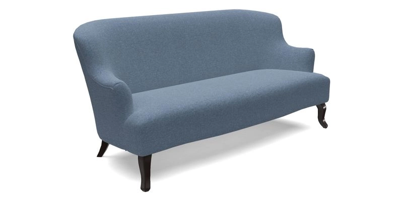 Grassington 3 Seater Sofa in RHS Botanicals on Velvet Ferns Toile Olive with scatter in Almost Plain Velvet Harvest