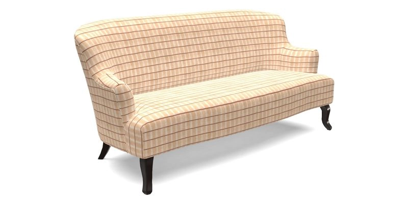 Grassington 3 Seater Sofa in RHS Botanicals on Velvet Ferns Toile Olive with scatter in Almost Plain Velvet Harvest