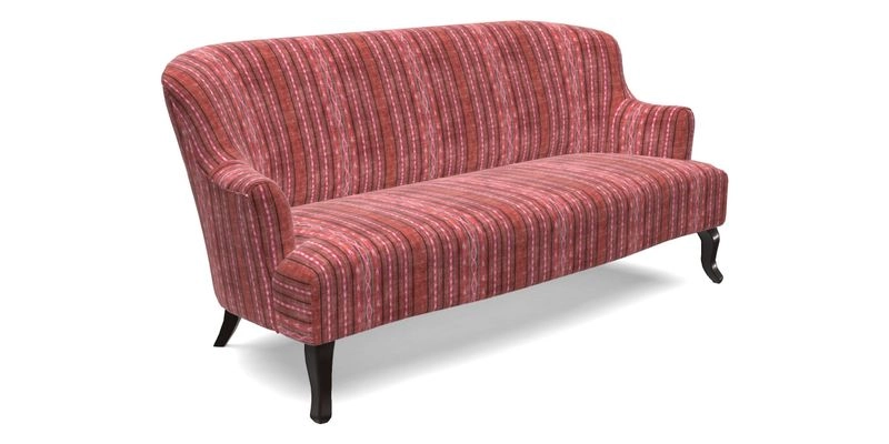 Grassington 3 Seater Sofa in RHS Botanicals on Velvet Ferns Toile Olive with scatter in Almost Plain Velvet Harvest