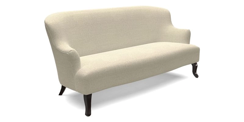 Grassington 3 Seater Sofa in RHS Botanicals on Velvet Ferns Toile Olive with scatter in Almost Plain Velvet Harvest
