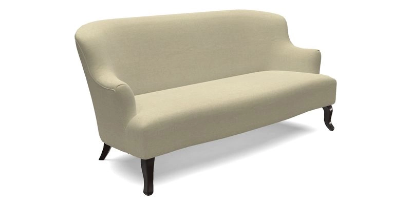 Grassington 3 Seater Sofa in RHS Botanicals on Velvet Ferns Toile Olive with scatter in Almost Plain Velvet Harvest