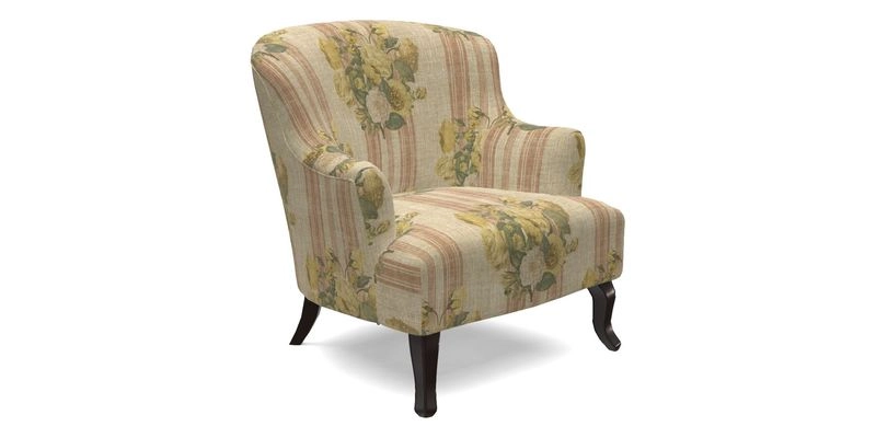 Grassington Chair in Floral Linen Lily Pad Vermillion