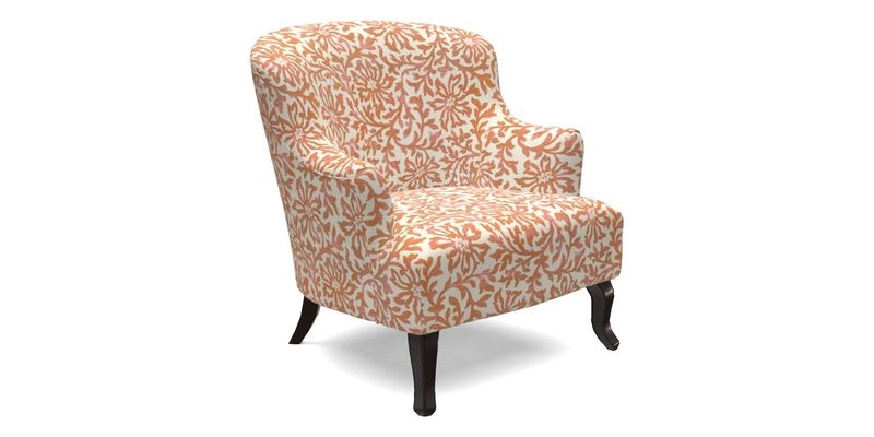 Grassington Chair in Floral Linen Lily Pad Vermillion